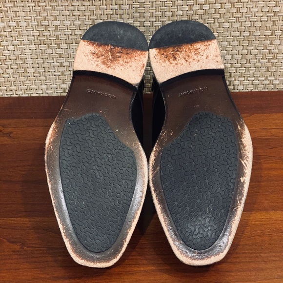 🌟3xHP🌟Like New! Black Leather Rockport Bike Toe Oxford w/ Adiprene Adidas 10W - Picture 8 of 8